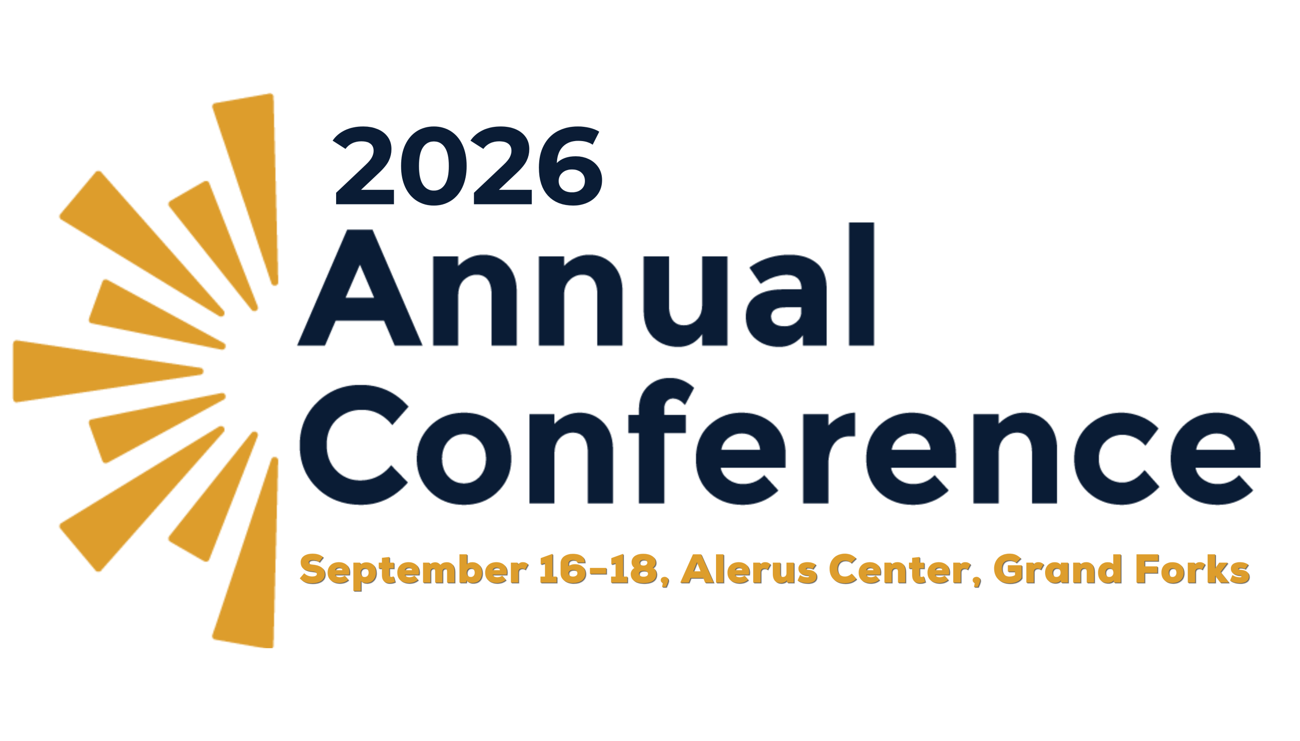 2026 Annual Conference logo 226 NDLA Annual Conference logo with location and date: September 2026 at the Alerus Center in Grand Forks